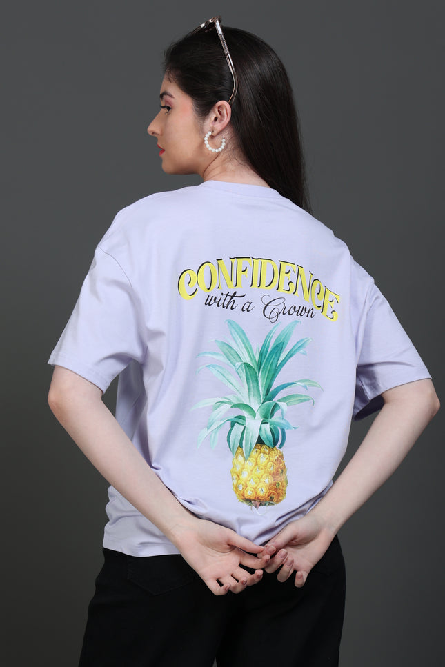 Women's Confidence with A Crown Oversized Tshirt - Mystic Violet