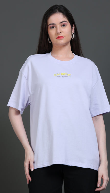 Women's Confidence with A Crown Oversized Tshirt - Mystic Violet