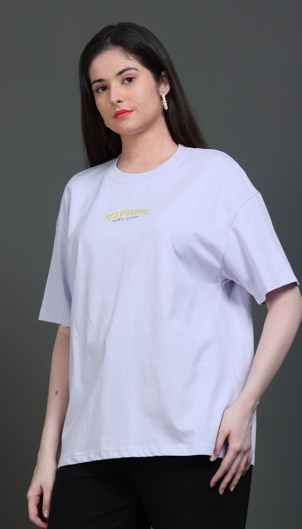 Women's Confidence with A Crown Oversized Tshirt - Mystic Violet