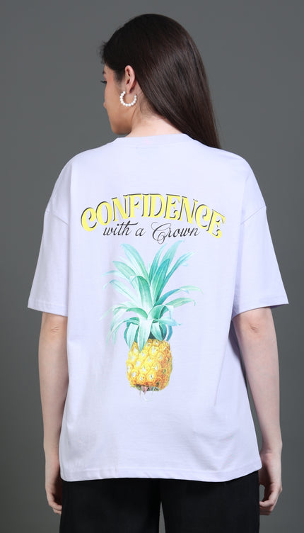 Women's Confidence with A Crown Oversized Tshirt - Mystic Violet