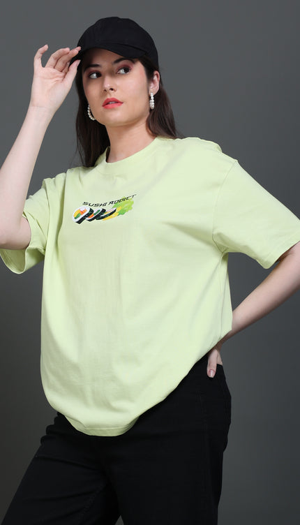 Women's  Sushi Addict Oversized Tshirt - Mint