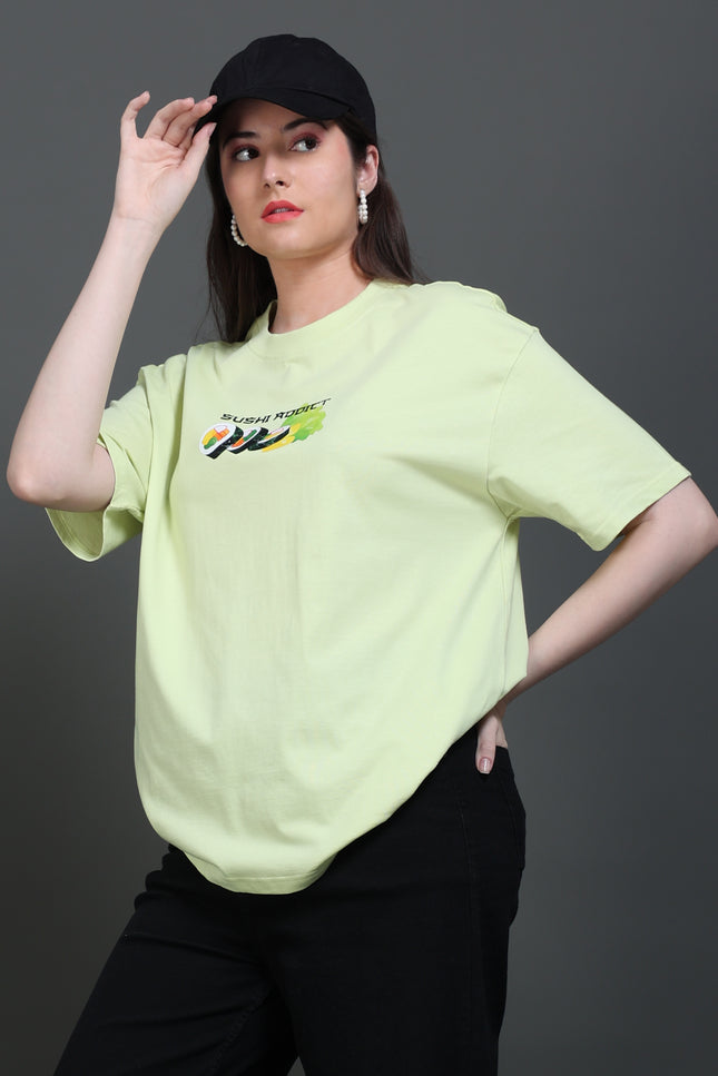 Women's  Sushi Addict Oversized Tshirt - Mint