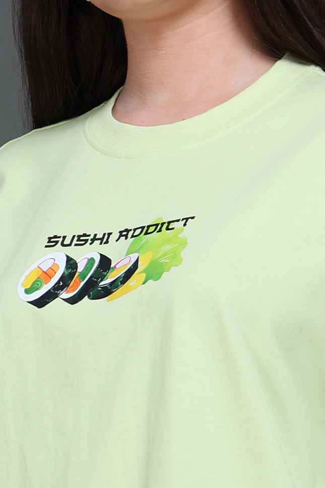 Women's  Sushi Addict Oversized Tshirt - Mint