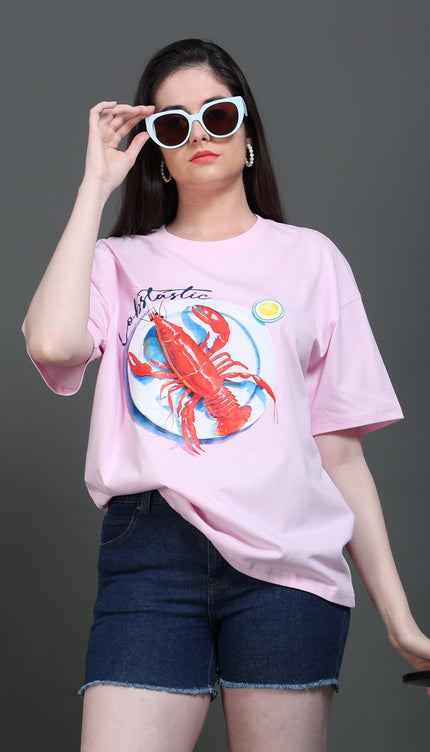Women's Lobstatic Oversized Tshirt - Pink
