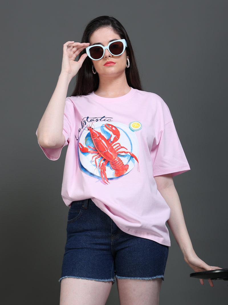 Women's Lobstatic Oversized Tshirt - Pink