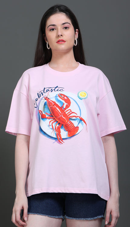 Women's Lobstatic Oversized Tshirt - Pink