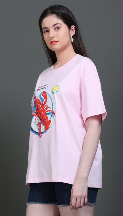 Women's Lobstatic Oversized Tshirt - Pink