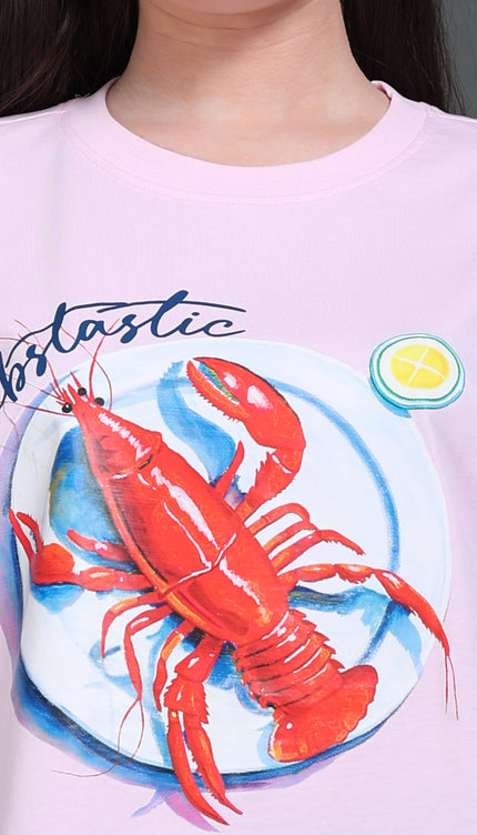 Women's Lobstatic Oversized Tshirt - Pink