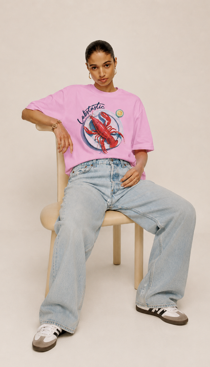 Women's Lobstatic Oversized Tshirt - Pink