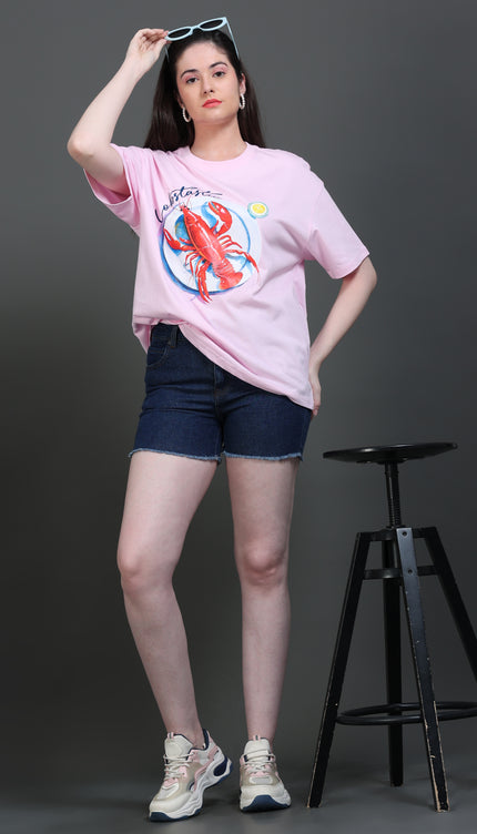 Women's Lobstatic Oversized Tshirt - Pink