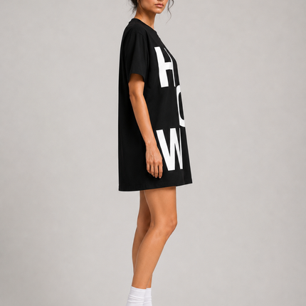 Women's Tshirt Dress 100% cotton Black