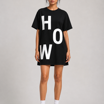 Women's Tshirt Dress 100% cotton Black