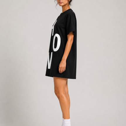 Women's Tshirt Dress 100% cotton Black