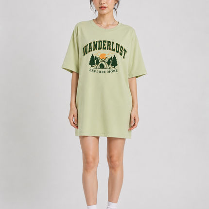 Women's Tshirt Dress 100% cotton Mint