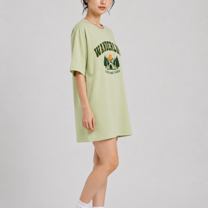 Women's Tshirt Dress 100% cotton Mint