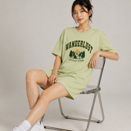 Women's Tshirt Dress 100% cotton Mint