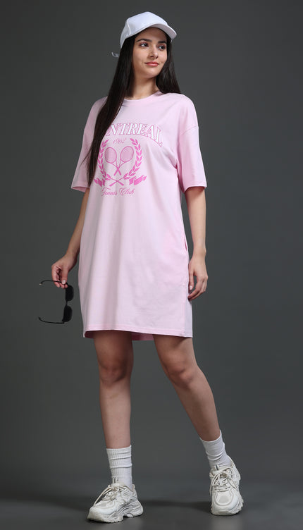 Women's Tshirt Dress - Pink
