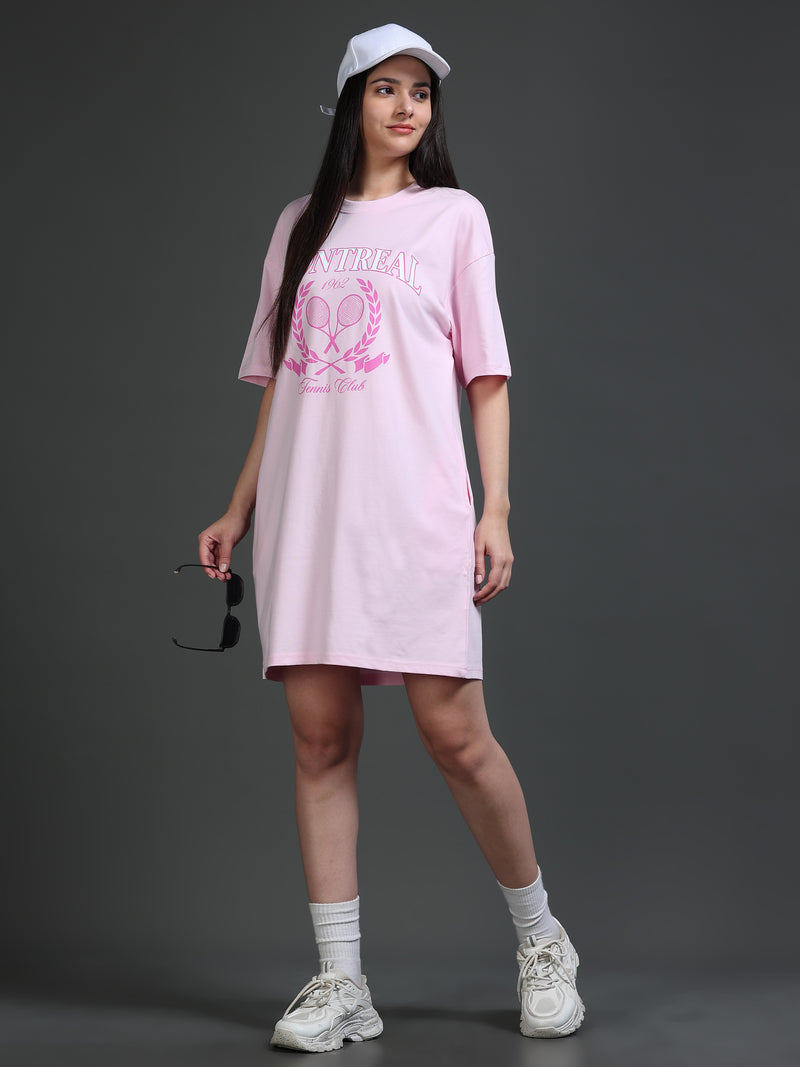 Women's Tshirt Dress - Pink