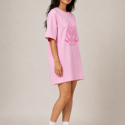 Women's Tshirt Dress 100% cotton Pink