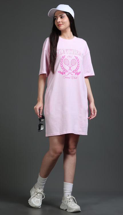 Women's Tshirt Dress - Pink