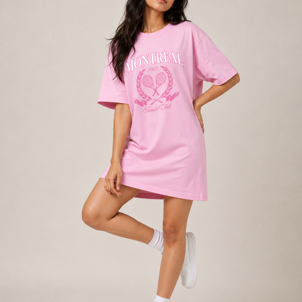 Women's Tshirt Dress 100% cotton Pink