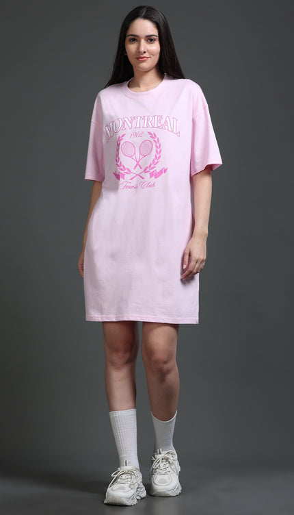 Women's Tshirt Dress - Pink