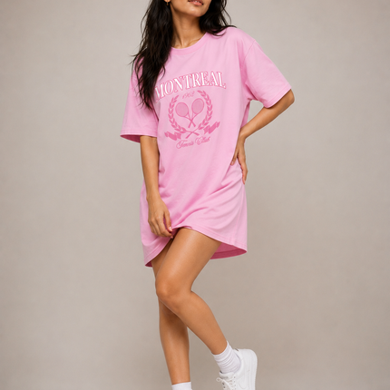 Women's Tshirt Dress 100% cotton Pink