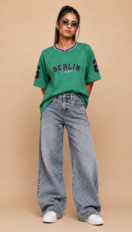 Varsity T-Shirt Unisex Berlin - Green