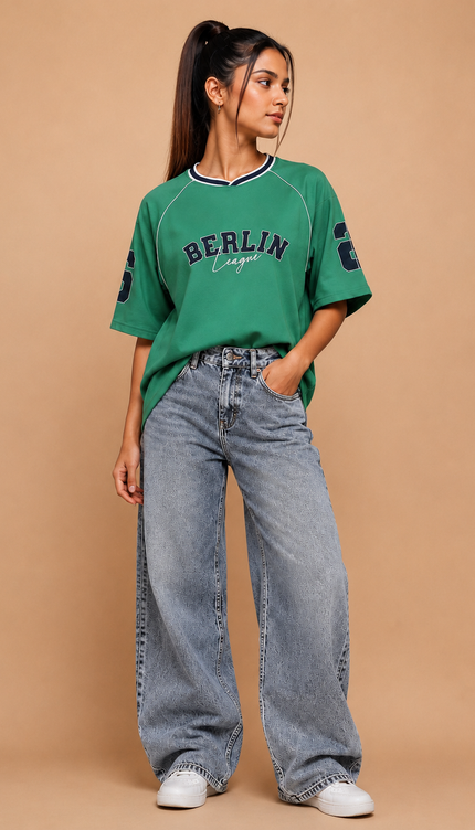 Varsity T-Shirt Unisex Berlin - Green